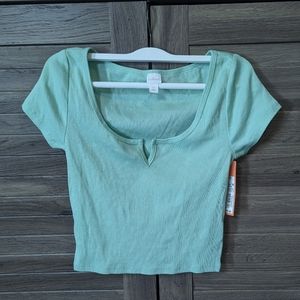 Mint green XS cropped top soft cotton